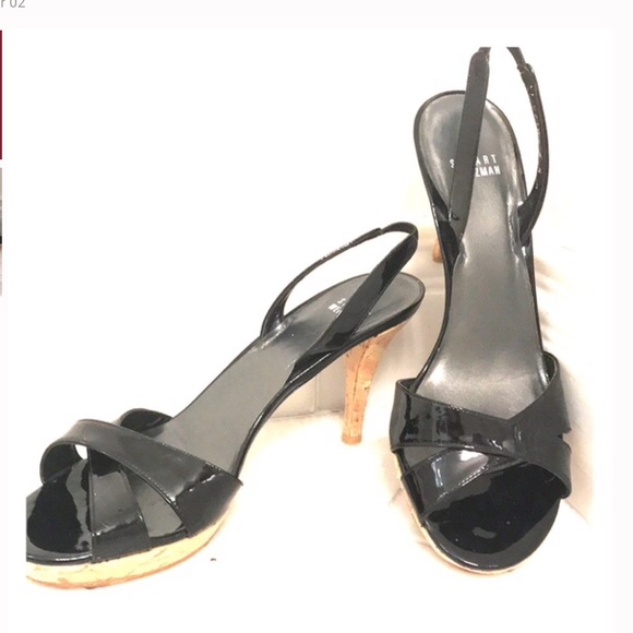 Stuart Weitzman Shoes - STUART WEITZMAN Patent Peeptoe Slingbacks